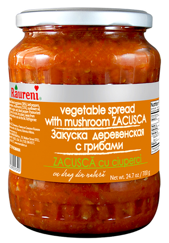 VEGETABLE SPREAD WITH MUSHROOMS RAURENI 700G